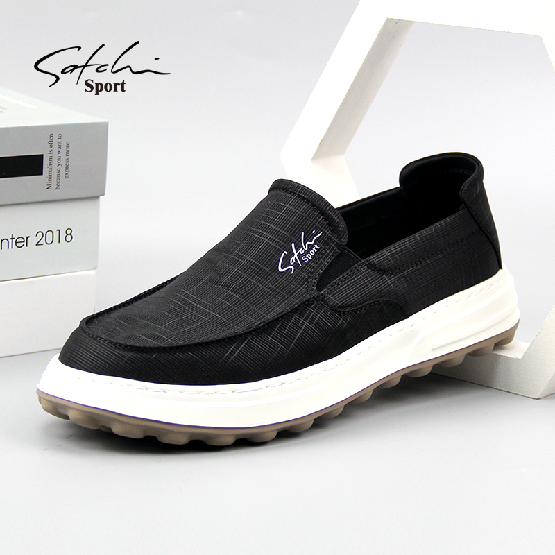 沙驰运动布鞋男鞋2025春季新款套脚轻质帆布鞋男士休闲鞋懒人板鞋