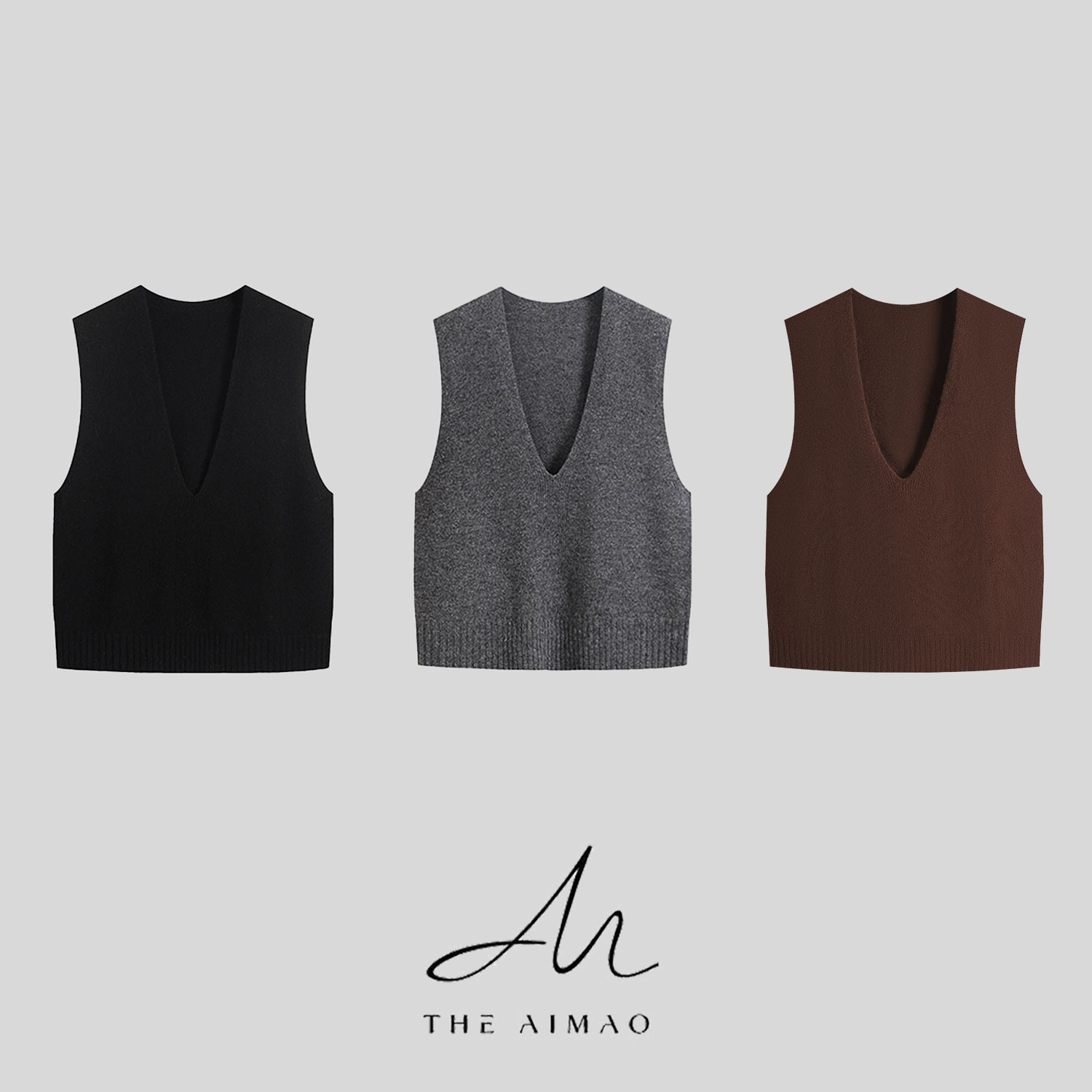 【THE AIMAO】“叠叠乐“100澳洲美丽诺羊毛无缝百搭显瘦马甲XYX80862