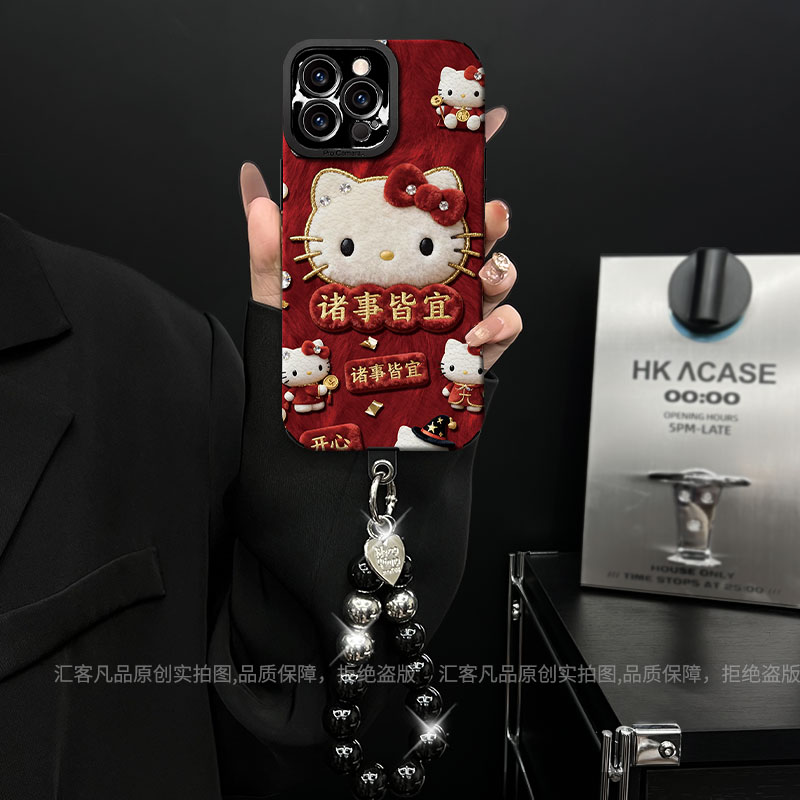 适用【苹果/oppo/华为/vivo/小米】瞳眼贴皮诸事皆宜凯蒂猫手机壳女