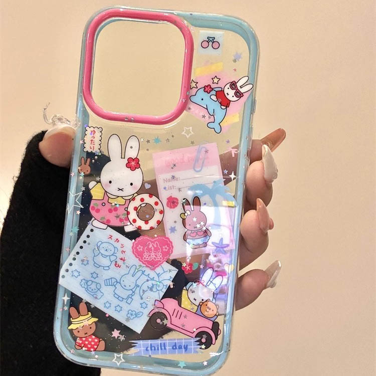 高级炫彩清透米菲兔适用于苹果16/15promax手机壳iphone13/14新款