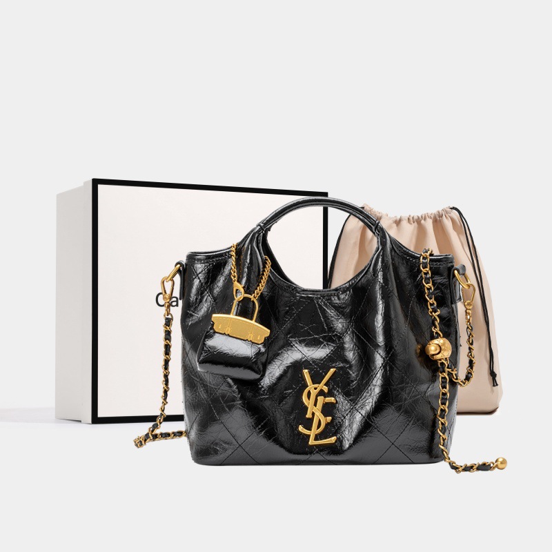 七夕礼物高级感字母菱格水桶包2025新款时尚质感单肩包子母斜挎包