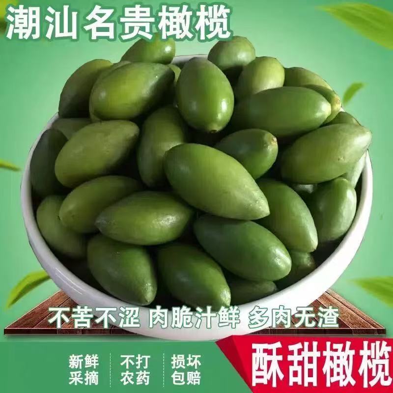 潮汕新鲜橄榄甜种橄榄水果甜橄榄酥甜橄榄檀香黄橄榄