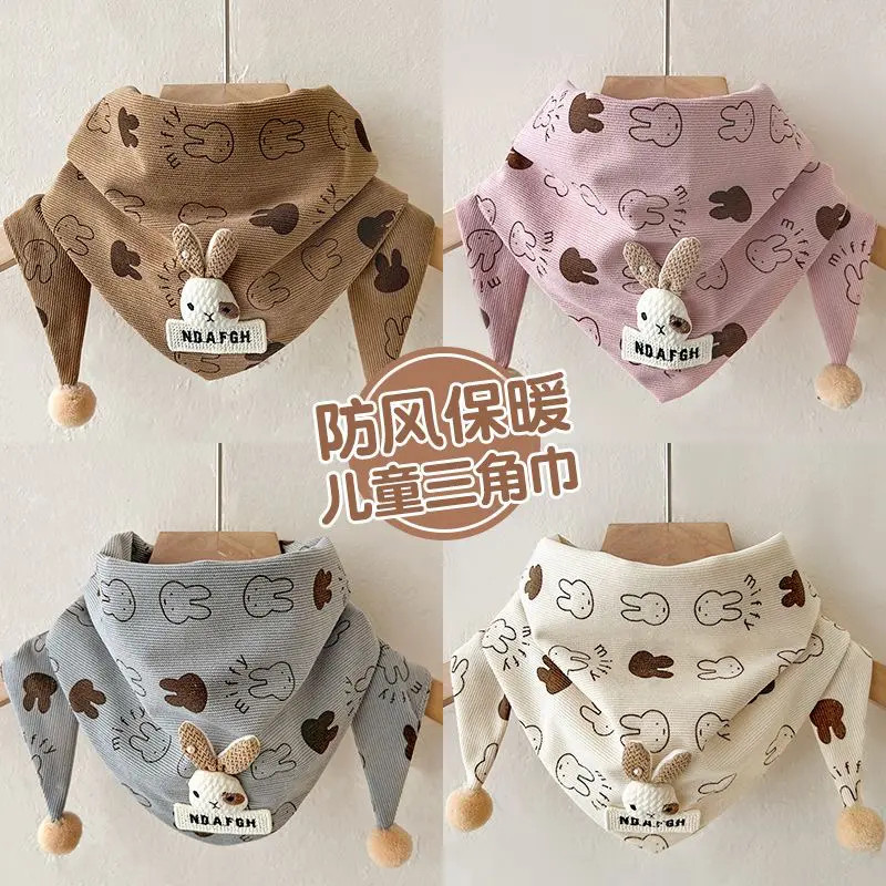 韩版围巾秋冬季三角秋冬婴儿保暖宝宝可爱发饰女童围脖男童防风