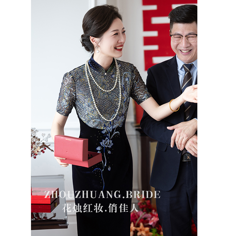 妈妈婚礼礼服喜婆婆婚宴装2025新款平时可穿年轻旗袍结婚喜服高贵