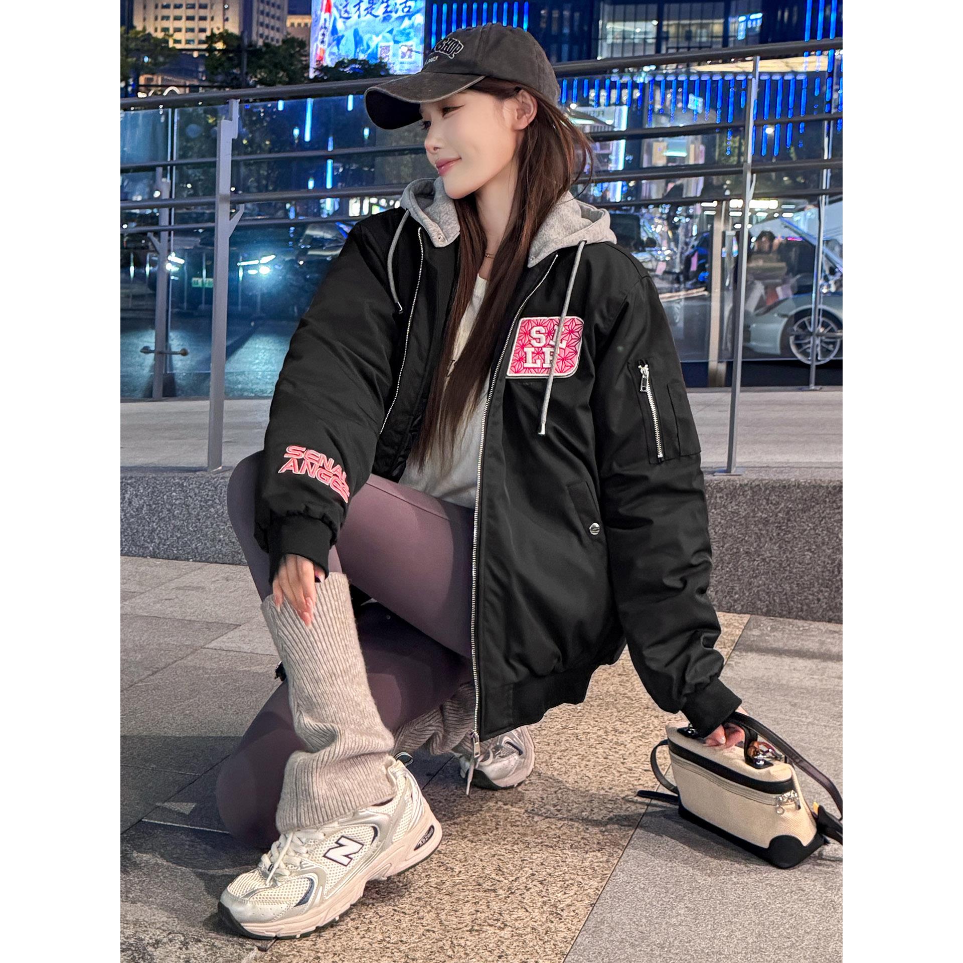 .2025新款棒球服女美式覆古宽松刺绣秋冬季加厚潮牌夹克衣外套潮.