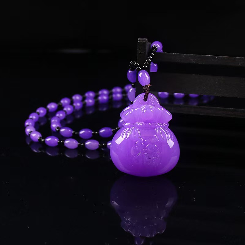 非金属树脂吊坠 紫罗兰福袋吊坠钱袋子项链紫气东来福气满满