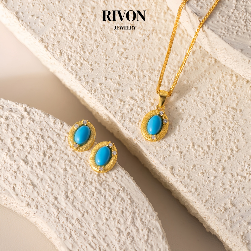 坠链均925银 复古拉丝蓝月谷项链法式时尚轻奢小众锁骨链生日礼物