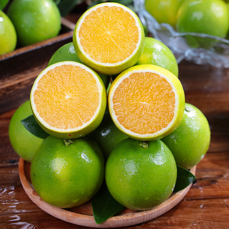 正宗云南青皮冰糖橙新鲜应季水果2/5/9斤现摘现发皮薄多汁清甜