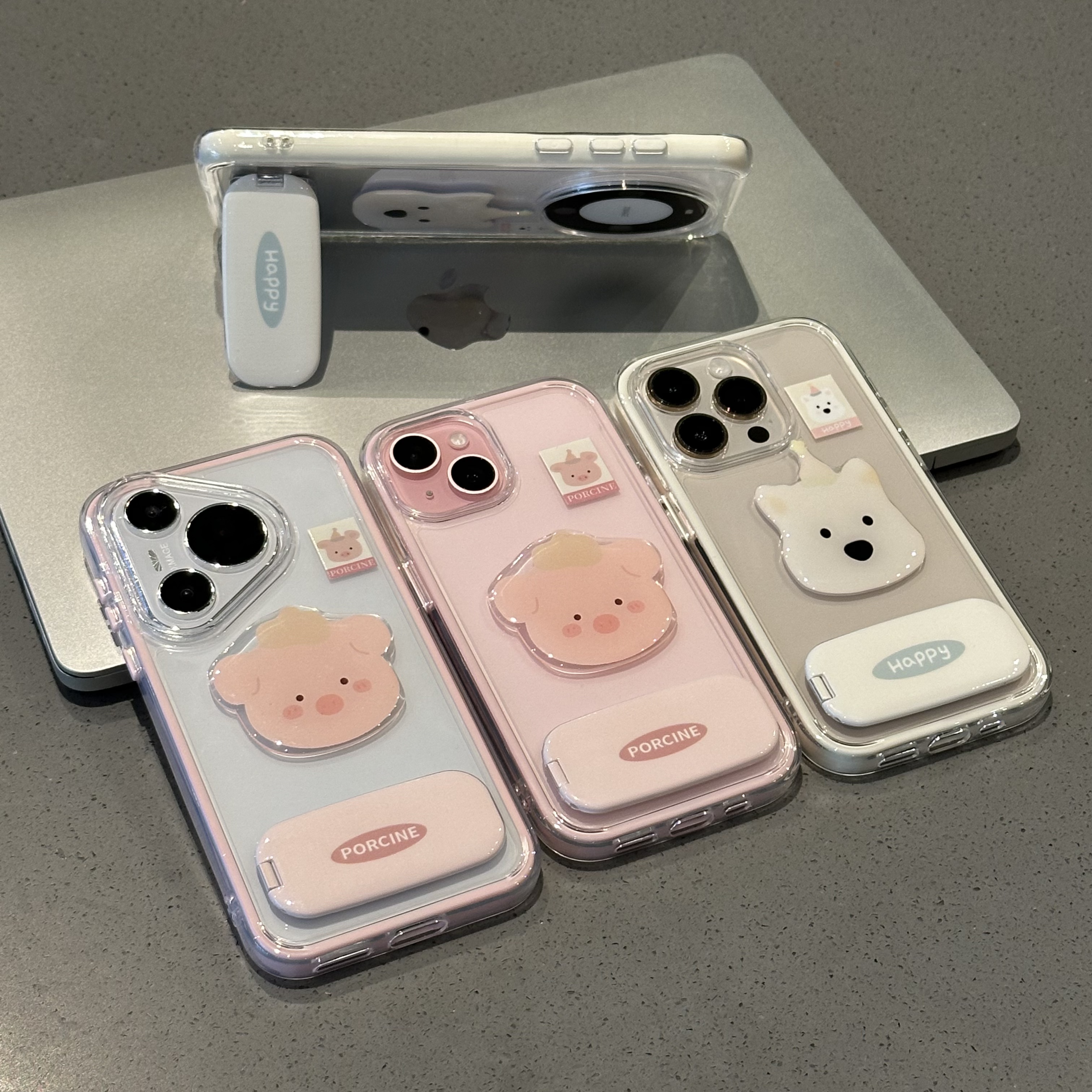 欧克里里粉猪西高地支架适用苹果16/17手机壳华为vivo小米17oppo