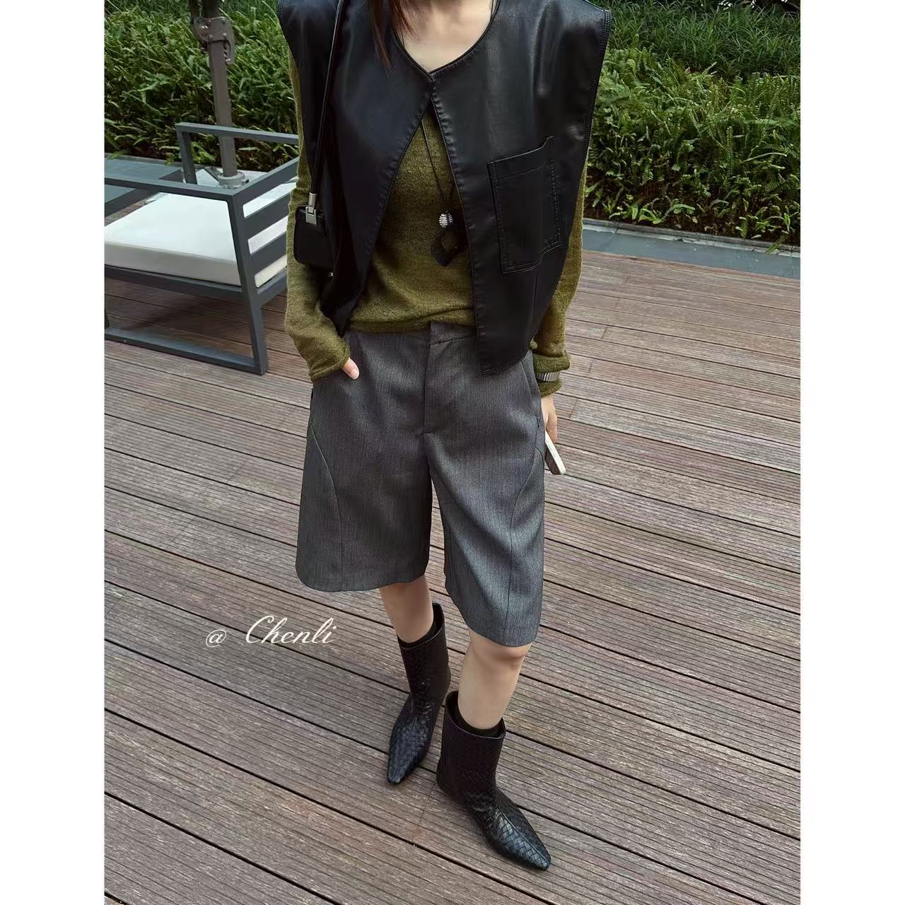 XiANJiE 2025【干练酷感】设计感高奢干练通勤修腿显瘦短裤女