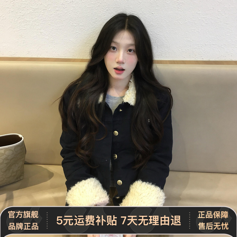 秋冬季2026新款毛领夹棉加厚外套女爆款修身摇粒绒棒球服上衣大衣