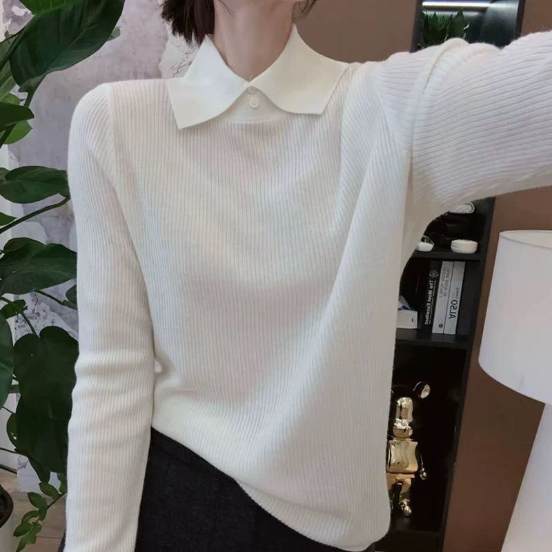 【80-180斤】高品质针织上衣女秋冬极简风纯色内搭打底衫软糯毛衣女