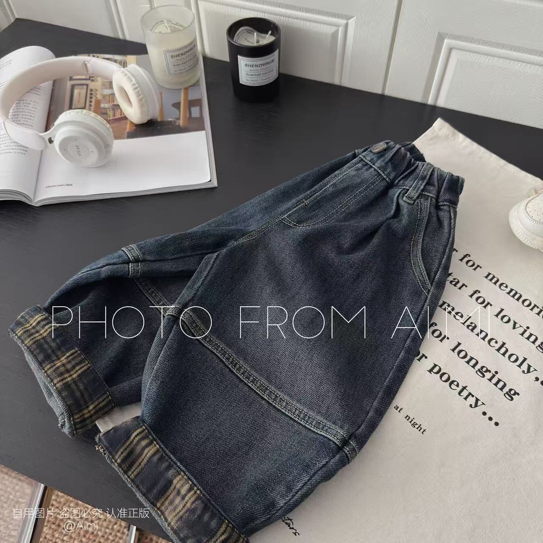 男童牛仔裤2025休闲秋冬牛仔裤男宝韩版宽松长裤加绒加厚潮酷童装