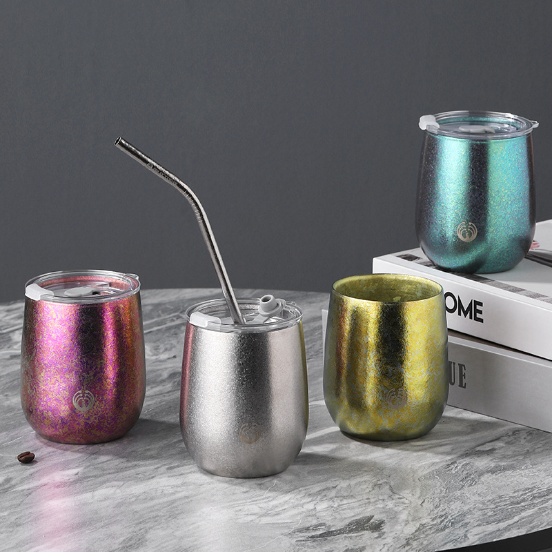 新款户外车载便携喝水杯纯钛双层杯家用鹅蛋壳水杯送长辈礼品必选