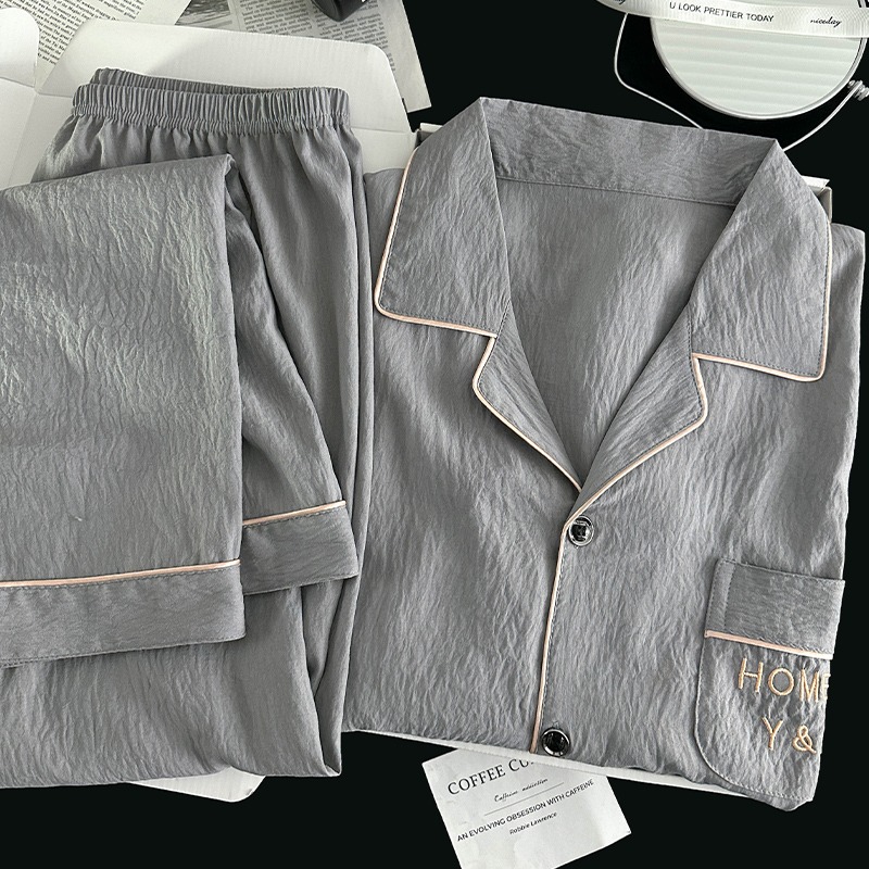 2025年新款男士睡衣春秋季长袖薄款青少年云朵棉可外穿家居服套装