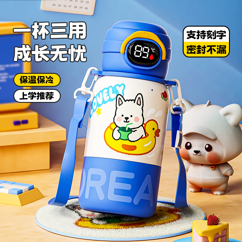 儿童保温杯上学专用2025新款幼儿园女孩高颜值吸管杯子小学生水壶