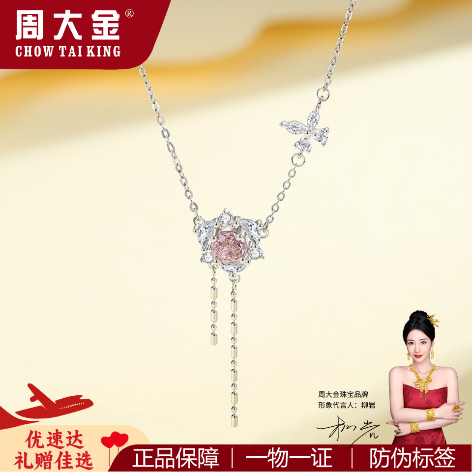 坠链均925银 玫瑰之约纯银项链女锁骨链气质时尚套链礼物送女友