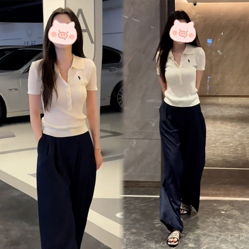 2025超火夏装一整套设计感轻熟巨好看的针织短袖休闲裤两件套装女