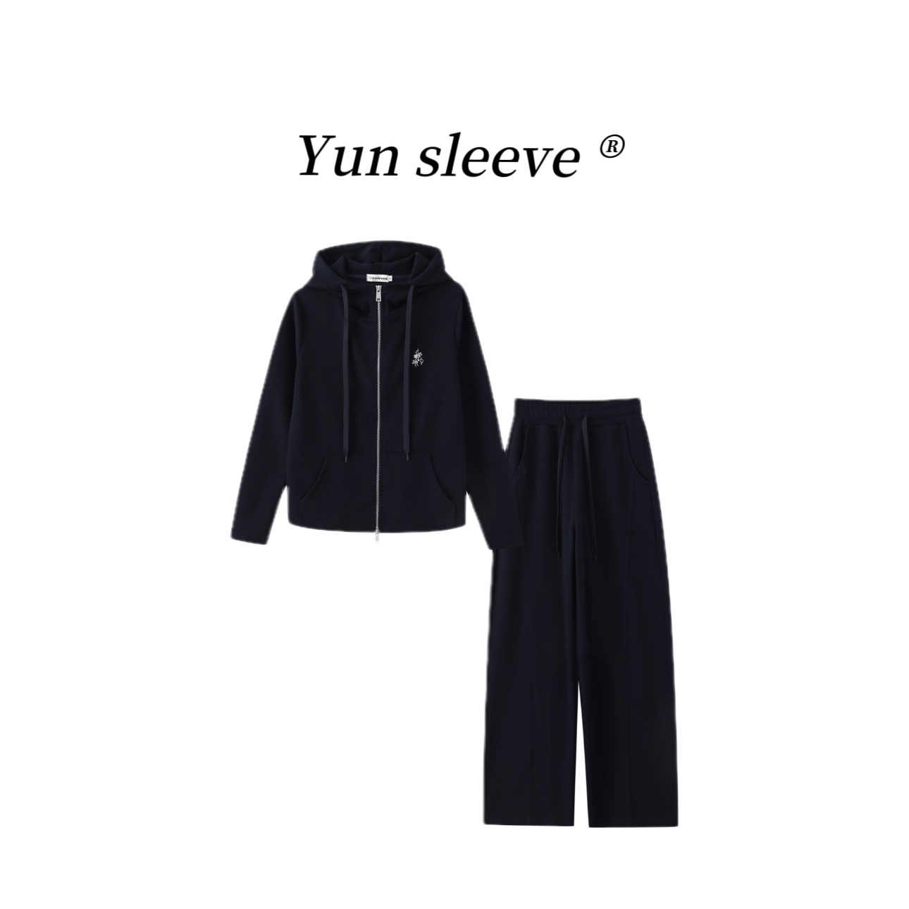 休闲运动套装女2025秋季新款韩版连帽卫衣外套阔腿裤两件套Q2520