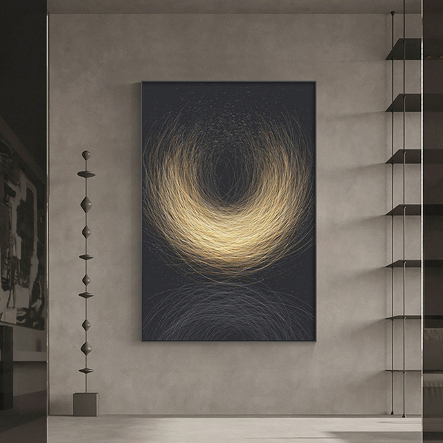 【致韬】大气抽象客厅装饰画餐厅落地高级艺术感黑色客厅背景墙挂画