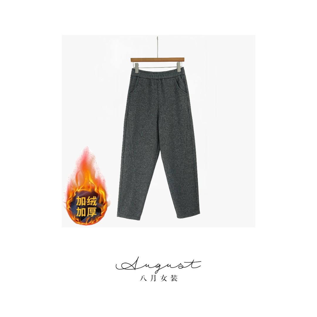 【BAYUE】k599秋冬透气加绒加厚松紧腰女装休闲裤舒适保暖