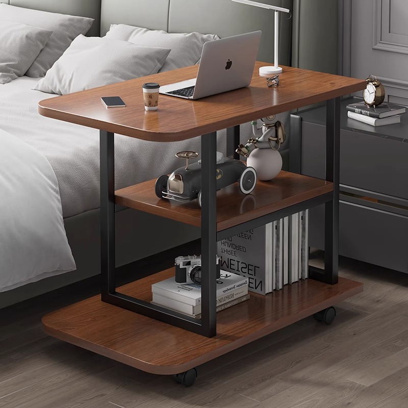 边桌可移动小桌子简易学生宿舍学习桌家用推车置物架卧室电脑桌
