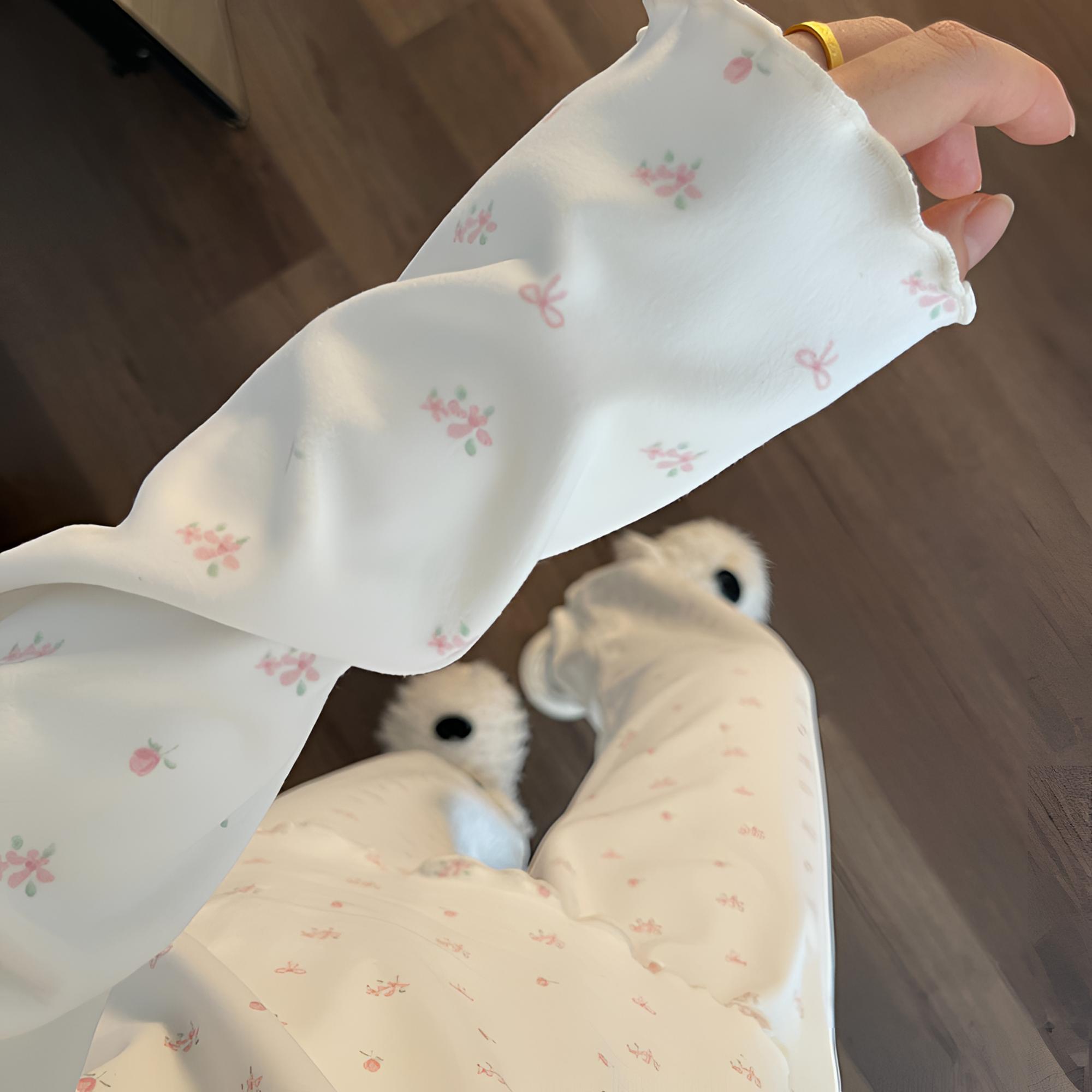 2025新款爆款睡衣女大学生保暖德绒清新碎花长袖长裤家居服套装