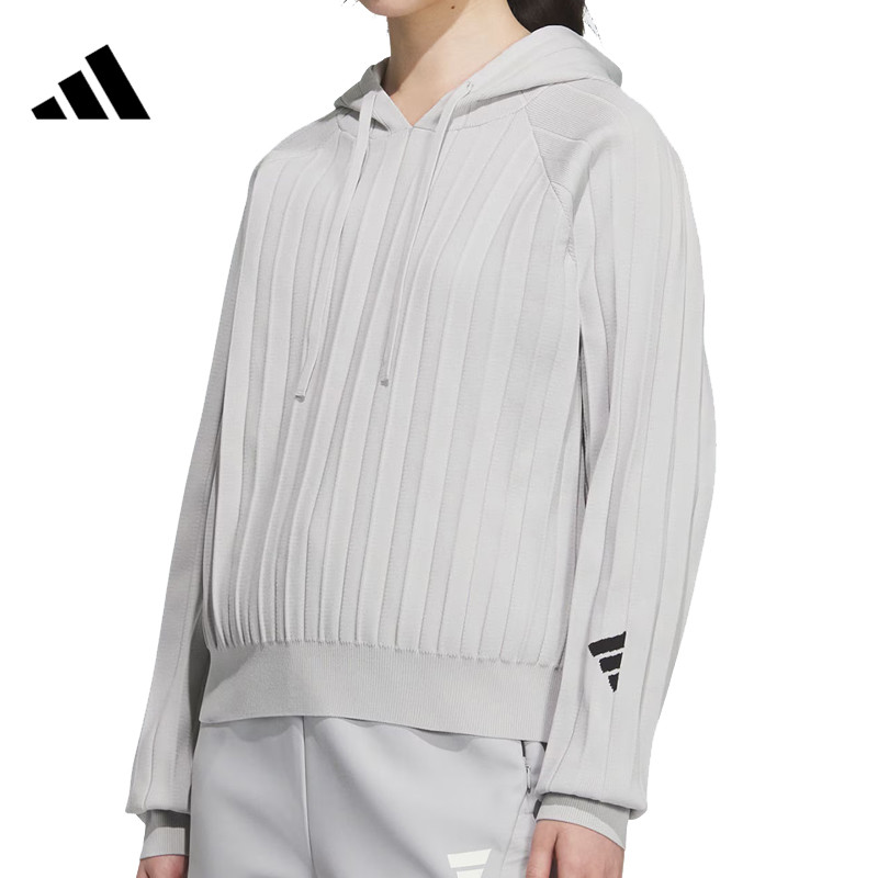 adidas阿迪达斯女子FUSTL W P HDY流光风针织连帽卫衣JM4253