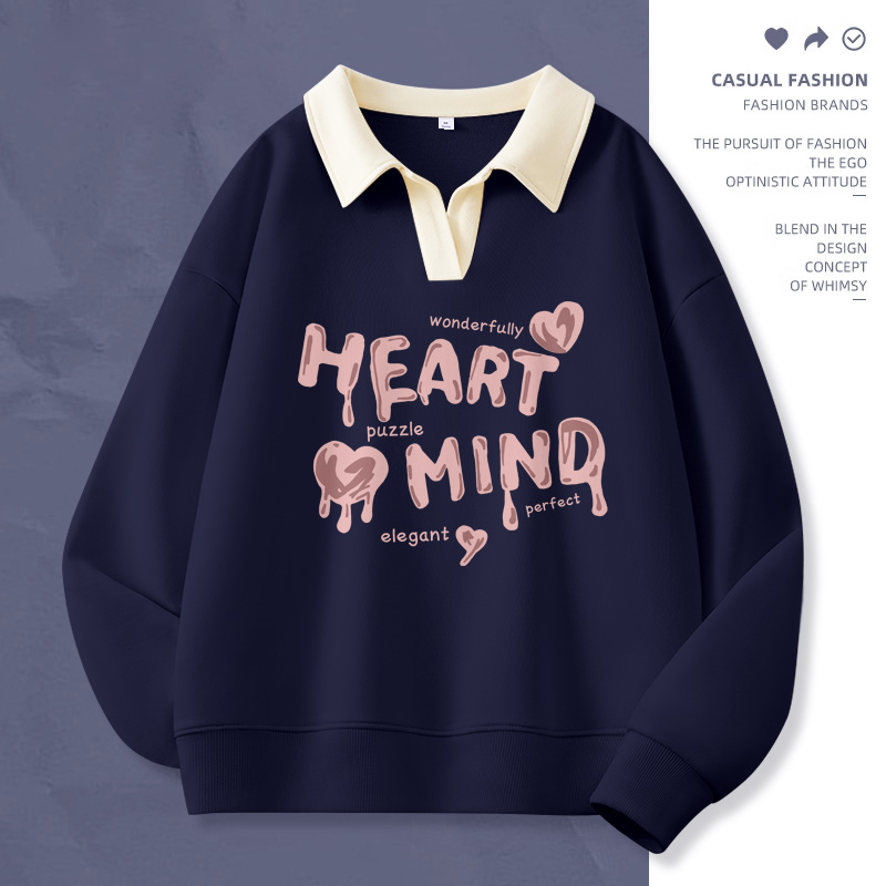 女童秋装polo领卫衣2025新款儿童V领上衣春秋款大童洋气翻领衣服