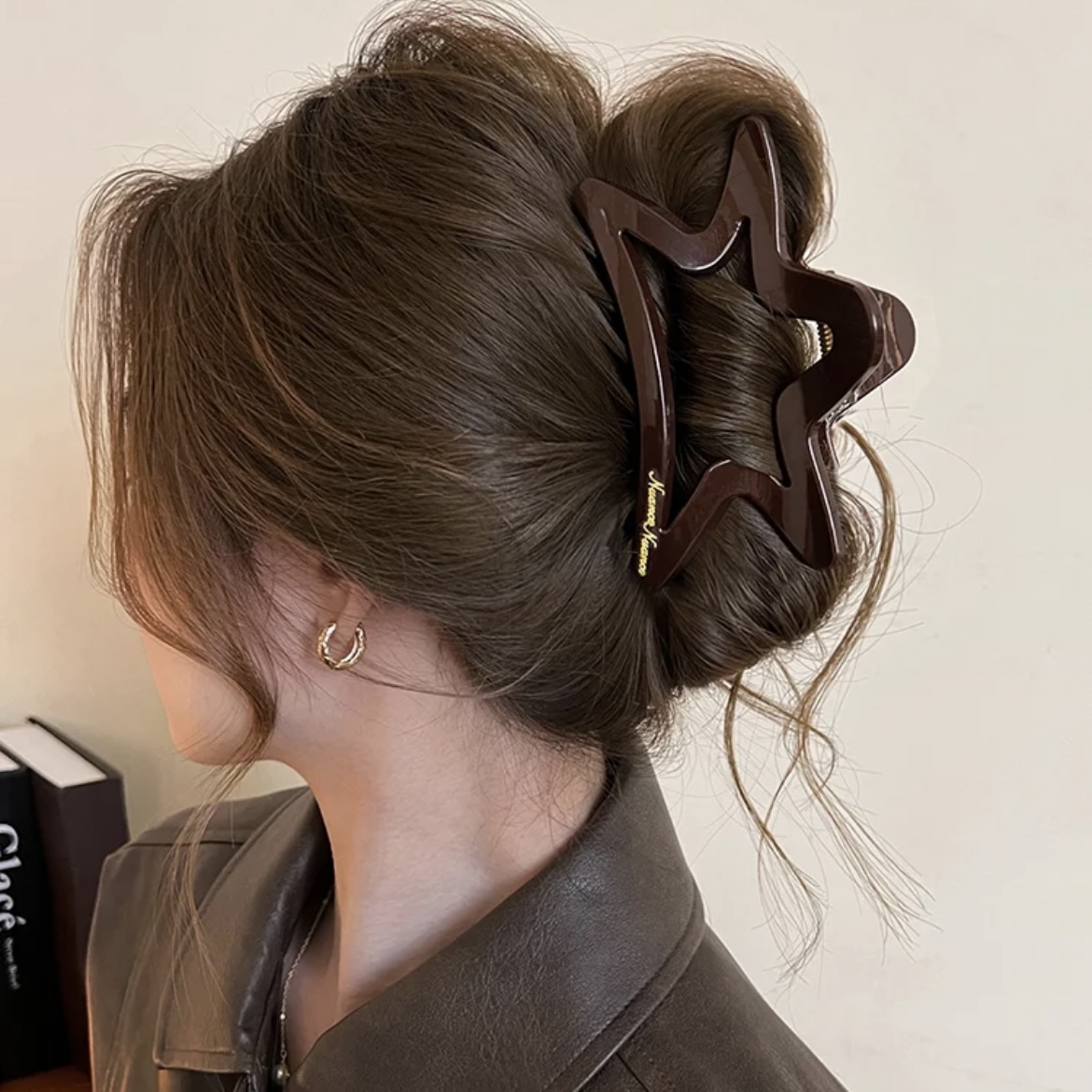 发饰钢简约头饰镂空感几何大号镀醋酸发夹钛发卡国潮精致夹子日韩