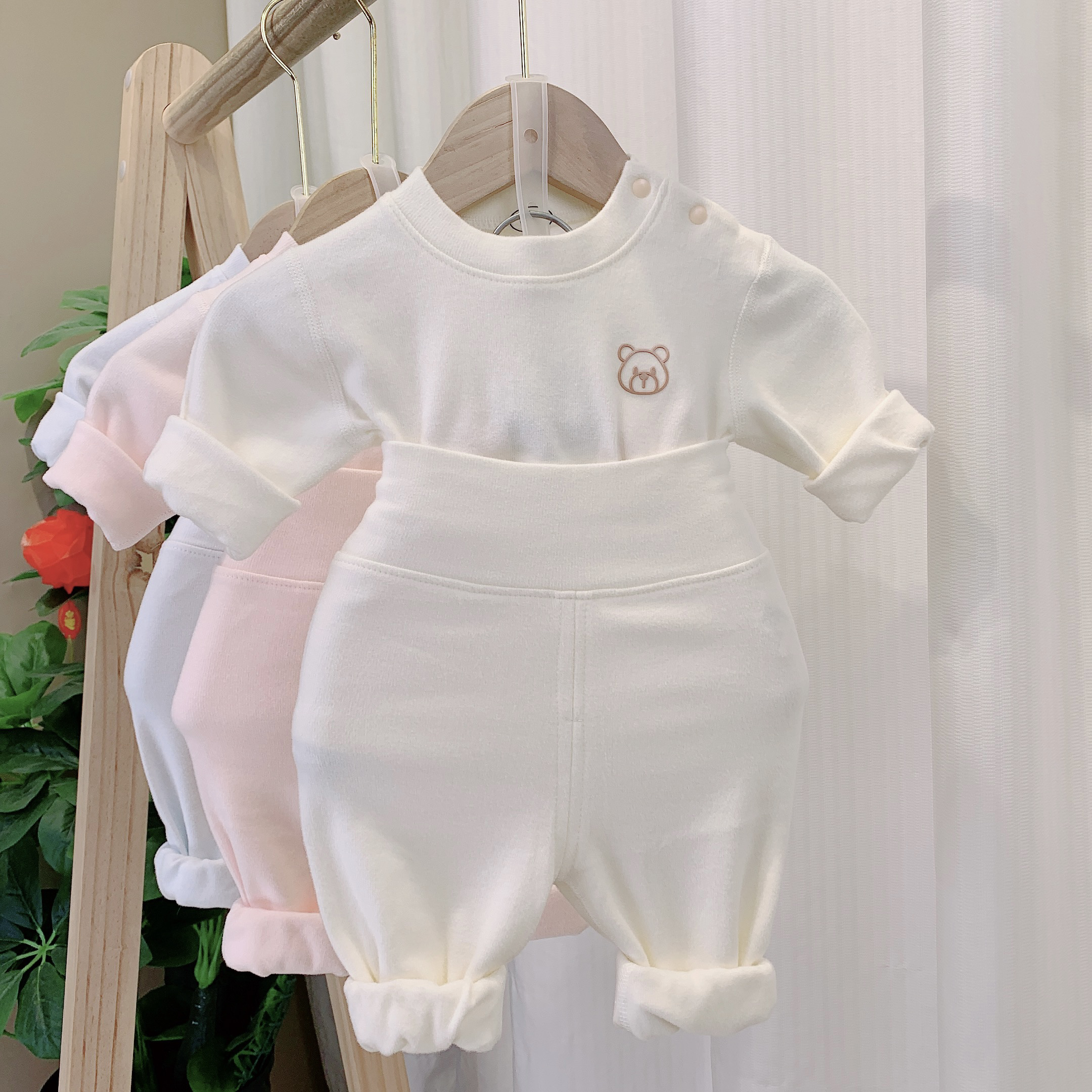 新款20086宝宝长袖打底秋衣套装婴儿高腰分体宝宝秋衣秋裤套装