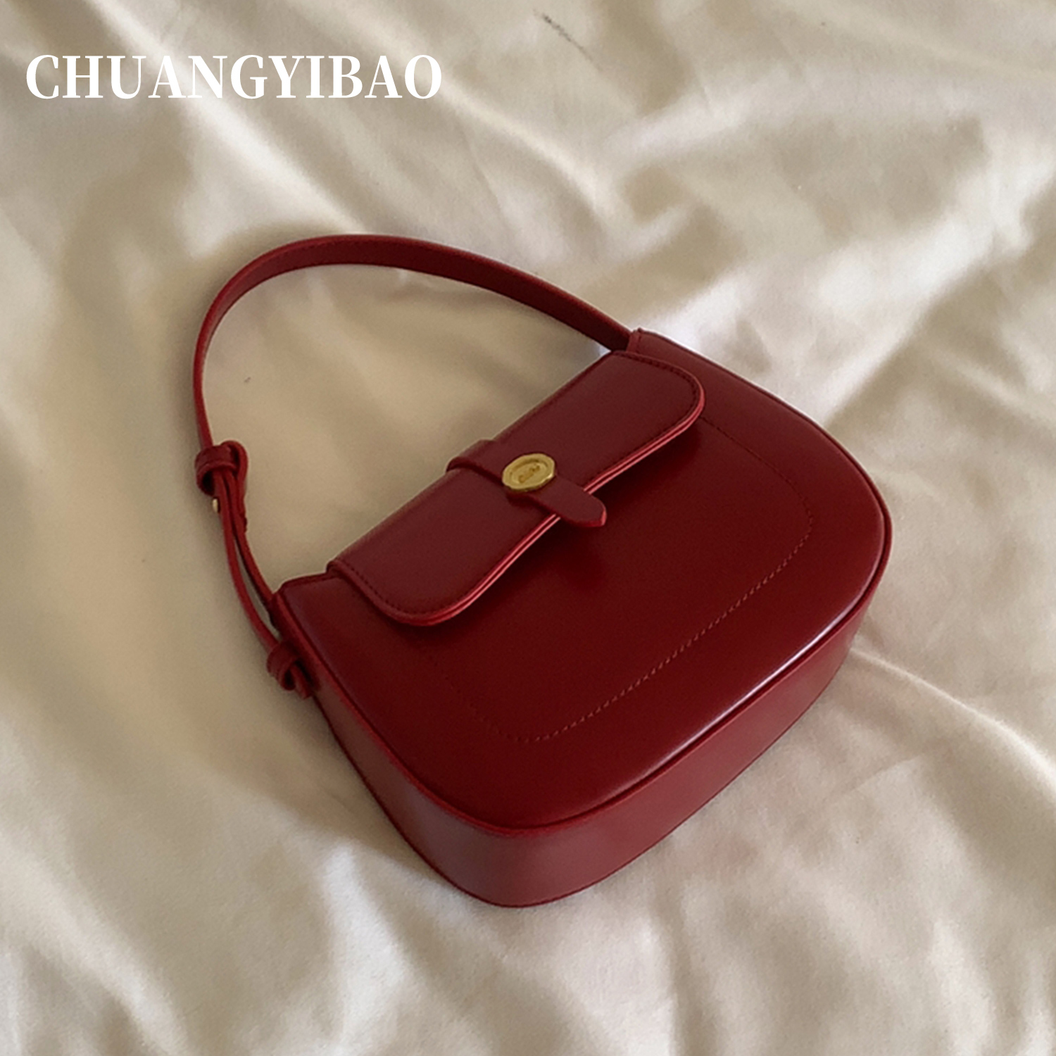 韩版小众ins百搭手提包女2005新款秋冬百搭马鞍包休闲单肩斜挎包