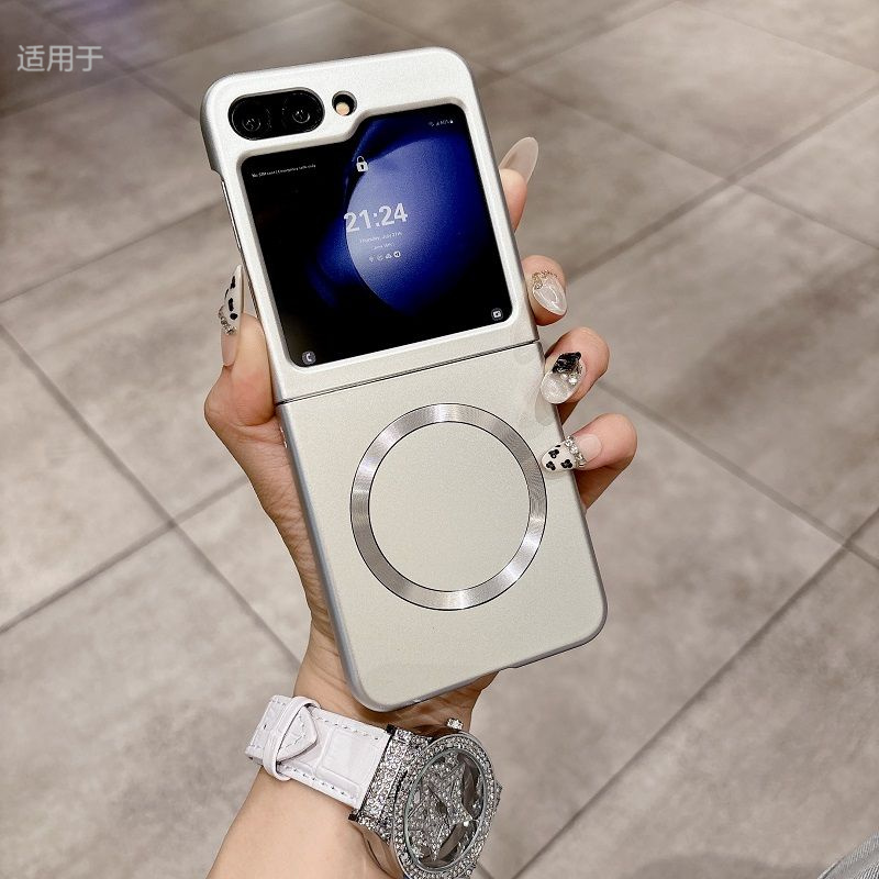 适用三星Z Flip5手机壳折叠屏磨砂新款W24flip超薄磁吸防摔保护套