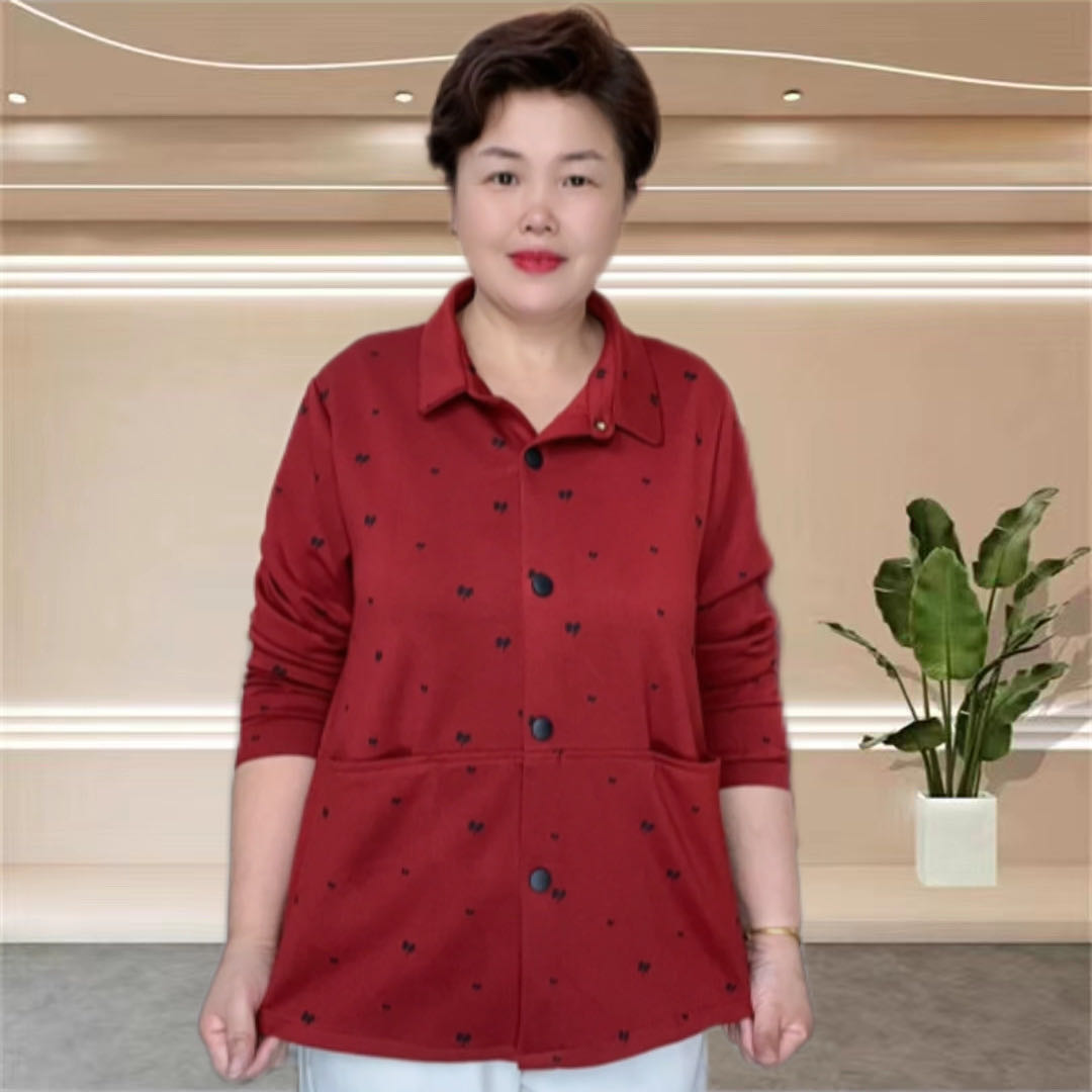 春秋时尚休闲大码妈妈装中老年气质秋季女外套显瘦洋气上衣女外套