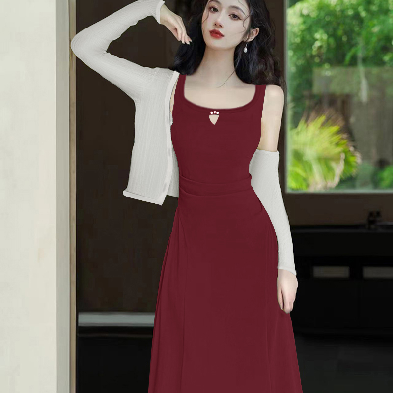 【棠棠】【两件套】秋季新款2025新高级感气质绝美超仙吊带开衫1744