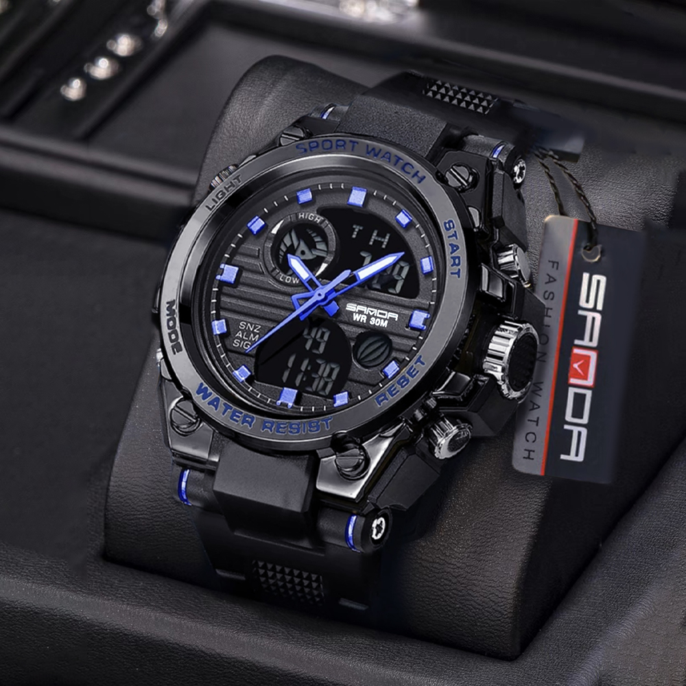 新款青少年运动电子手表男款多功能防水夜光户外潮流学生手表男