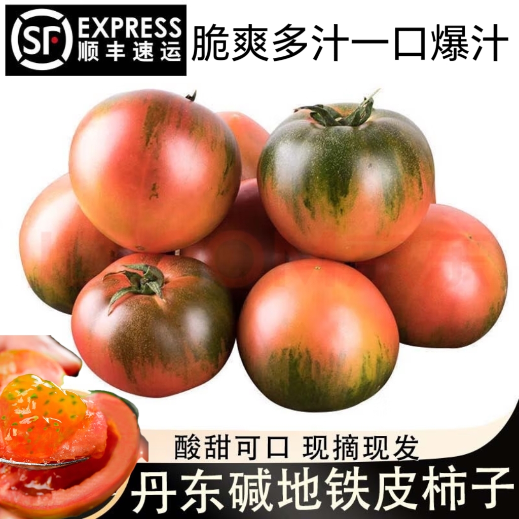 自然熟正宗丹东铁皮西红柿草莓柿子酸甜可口孕妇水果应季生吃顺丰