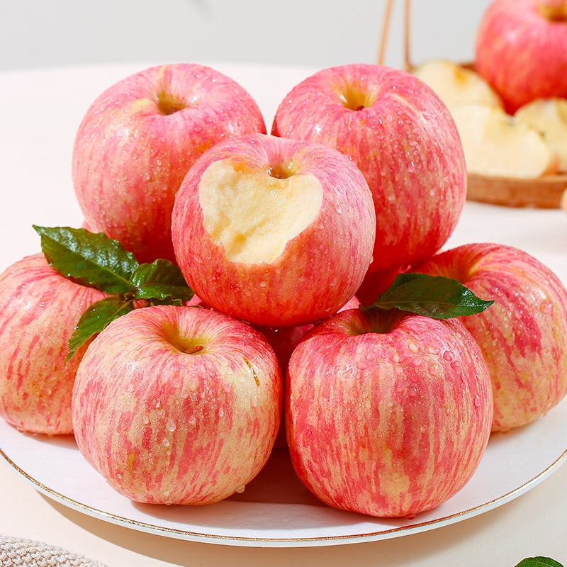 英家果园[红粉佳人]烟台栖霞红富士大山里的苹果正宗条片苹果脆甜