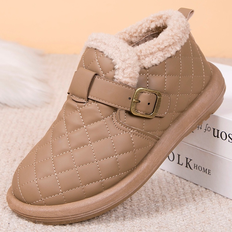 2025新款冬季真皮女勃肯鞋加绒加厚保暖韩版雪地靴皮鞋防滑休闲鞋