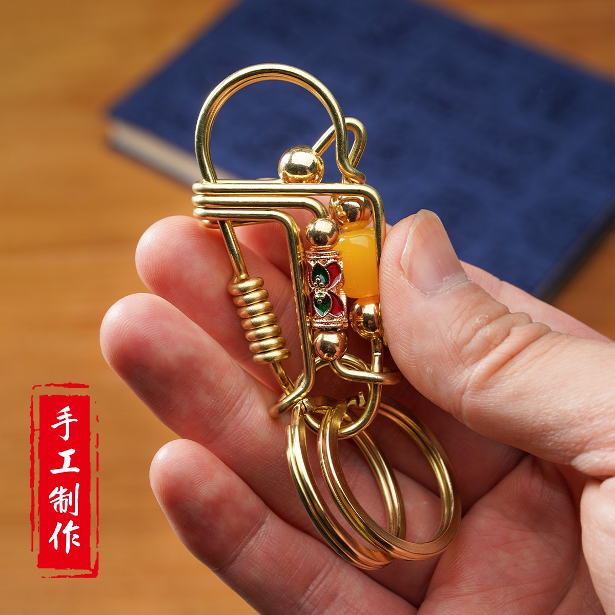 黄铜钥匙扣汽车钥匙挂件葫芦耳勺手工创意男士锁钥扣挂钩小鸟钥链