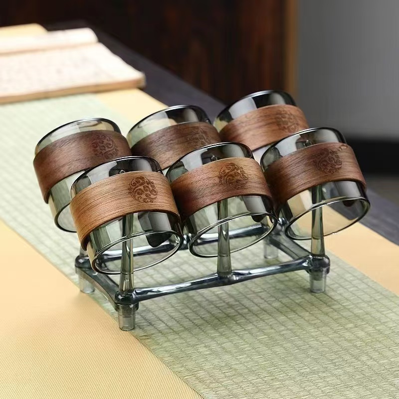 透黑茶杯玻璃轻奢耐热防烫家用客厅茶几功夫品茗茶具杯子