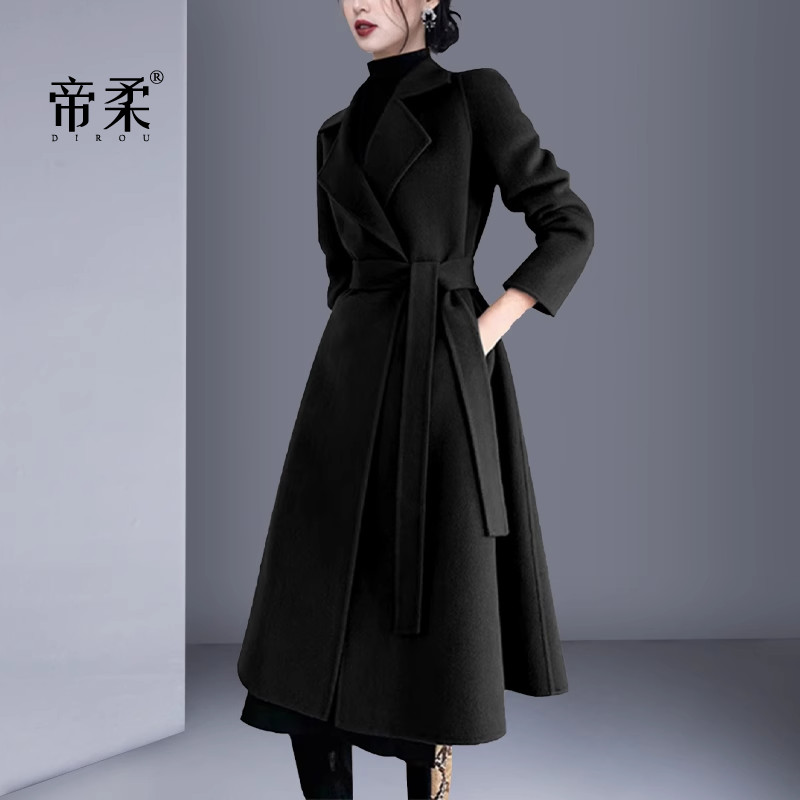 时尚设计羊毛呢大衣中长款2025秋冬新款修身显瘦名媛气质高端外套