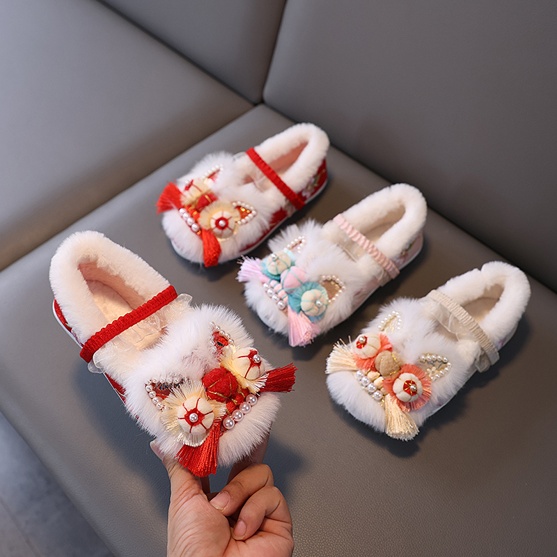 虎头鞋非遗刺绣手工布鞋复古新中式配汉服单鞋女童可爱老虎绣花鞋