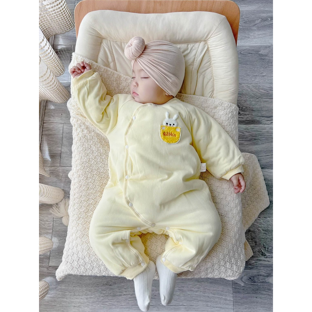 新生婴儿衣服冬天a类纯棉6一12月0宝宝睡衣连体衣秋冬季3加厚冬装