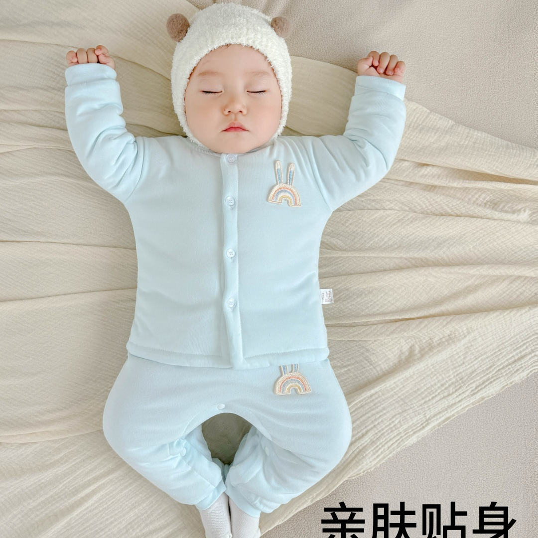 新生婴儿衣服秋冬款6一12月棉衣棉裤套装a类纯棉婴幼儿分体两件套