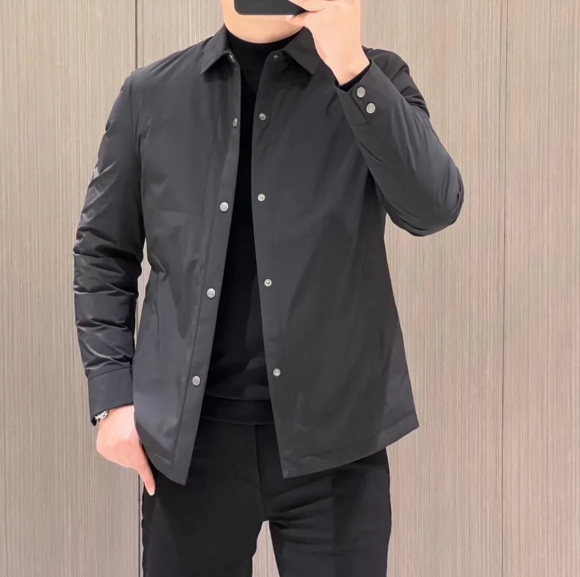 2024冬季新款纯色棉服男士行政翻领高档修身青年商务保暖加厚棉袄