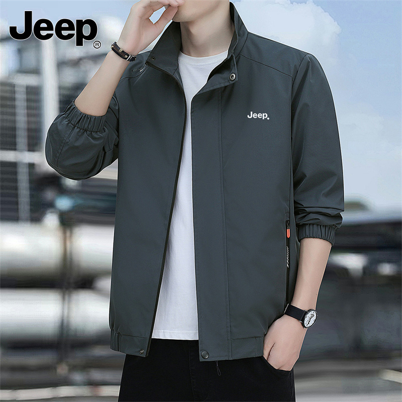 Jeep吉普男士夹克春秋新款潮流韩版百搭宽松立领休闲男装青年外套
