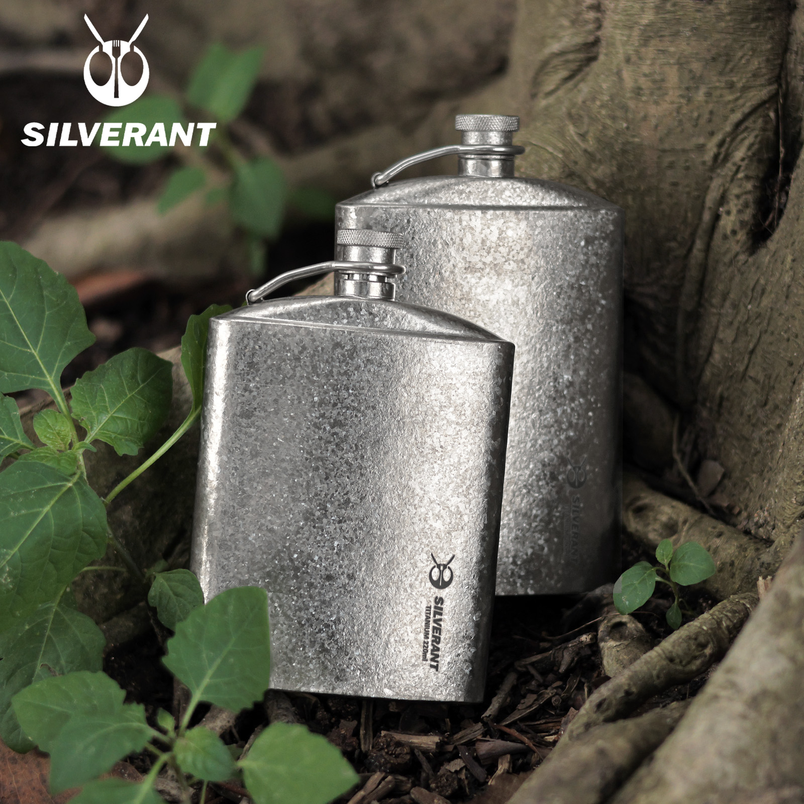 SILVERANT/银蚁纯钛酒壶户外旅行钛金属酒瓶迷你随身便携高档扁壶