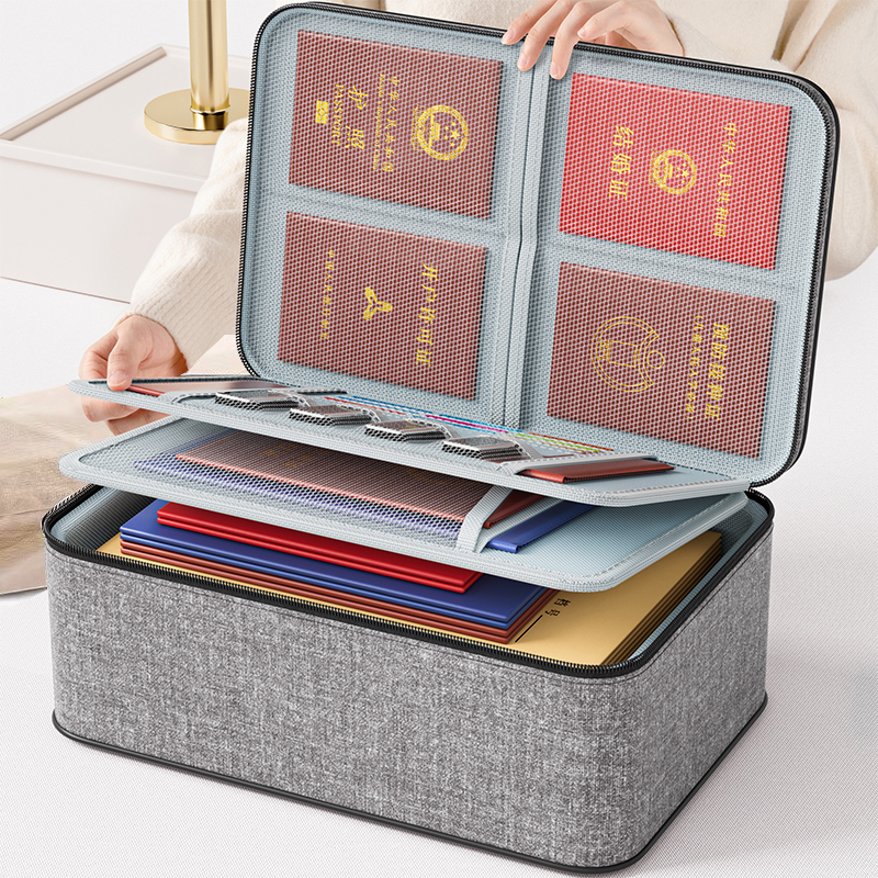 优芬证件收纳包盒家用多功能家庭户口本资料文件卡包证书整理箱袋