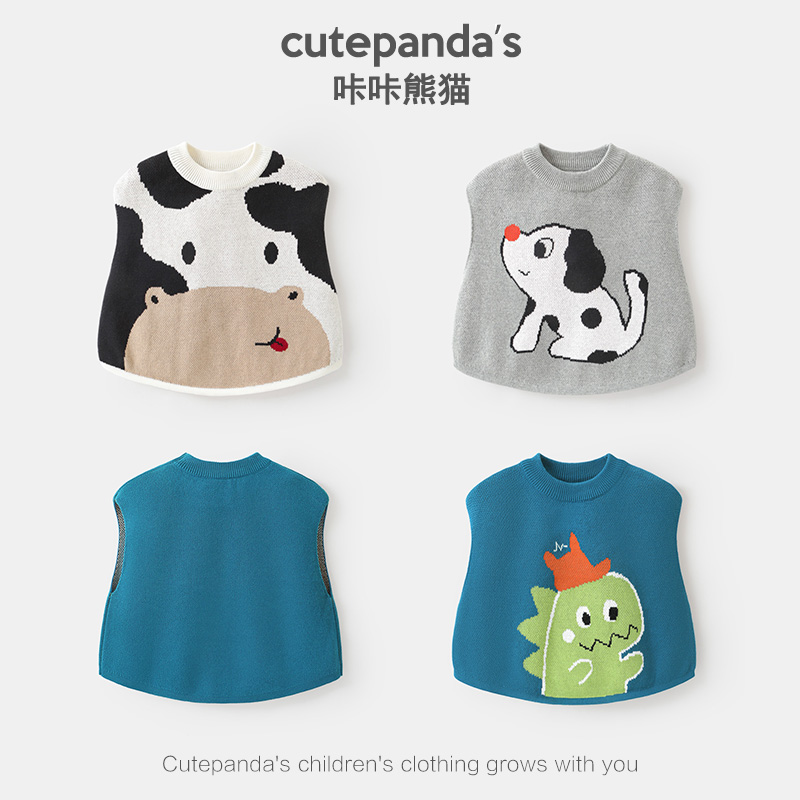 【现货】婴儿韩版针织背心马夹毛衣冬装秋冬儿童洋气马甲潮Y9101